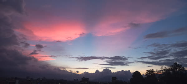 Spectacular clouds against the sky during sunset