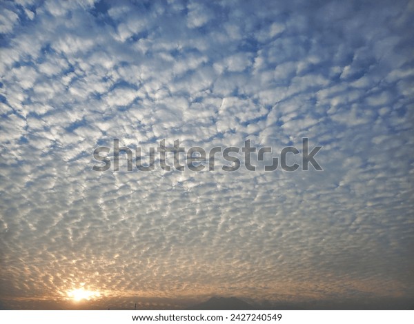 Cloud bubbles in the blue sky